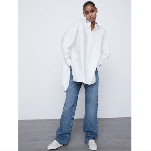 NWT Zara Oversized Poplin Shirt - Picture 7 of 11